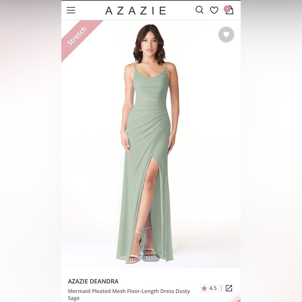 Azazie Deandra dusty sage dress